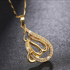 ALLAH PENDANT WITH CHAIN 24K PLATED GOLD