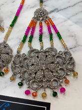 Load image into Gallery viewer, Mendhi Statement Jhoomer earrings tikka MULTITONE COLOURS